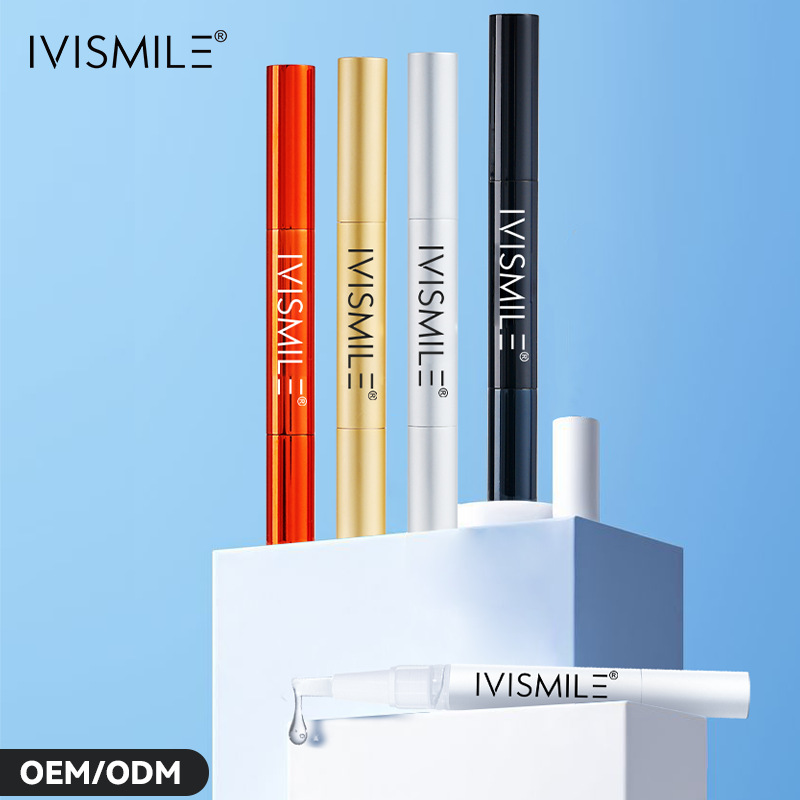 Teeth whitening gel pen with cleaning and polishing