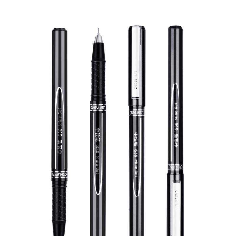 Deliky S36 pluma de agua de negocios 0.5mm pluma de carbono pluma de firma pluma de aguja completa pluma de agua pluma negra 12 paquetes