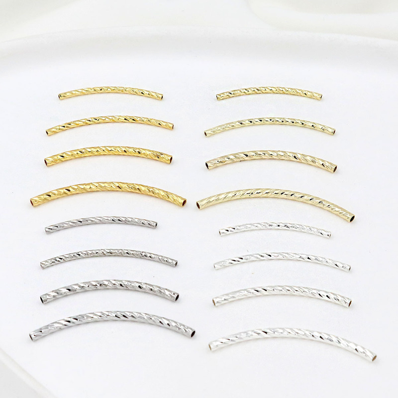 Color-Preserving 18K14K Gold-Plated Curved Tube Pure Copper Plated with Real Gold Curved Tube Handmade Beading DIY Jewelry Half Bracelet Accessories D59 Color-Preserving 18K14K Gold-Plated Curved Tube Pure Copper Plated with Real Gold Curved Tube Handmade Beading DIY Jewelry Half Bracelet Accessories D59