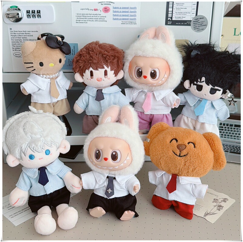 10cm Doll Clothes Cute Plush Toy Shirt Mini Doll Pendant Outfit Uniform Cotton Doll Clothes Wholesale 10cm Doll Clothes Cute Plush Toy Shirt Mini Doll Pendant Outfit Uniform Cotton Doll Clothes Wholesale