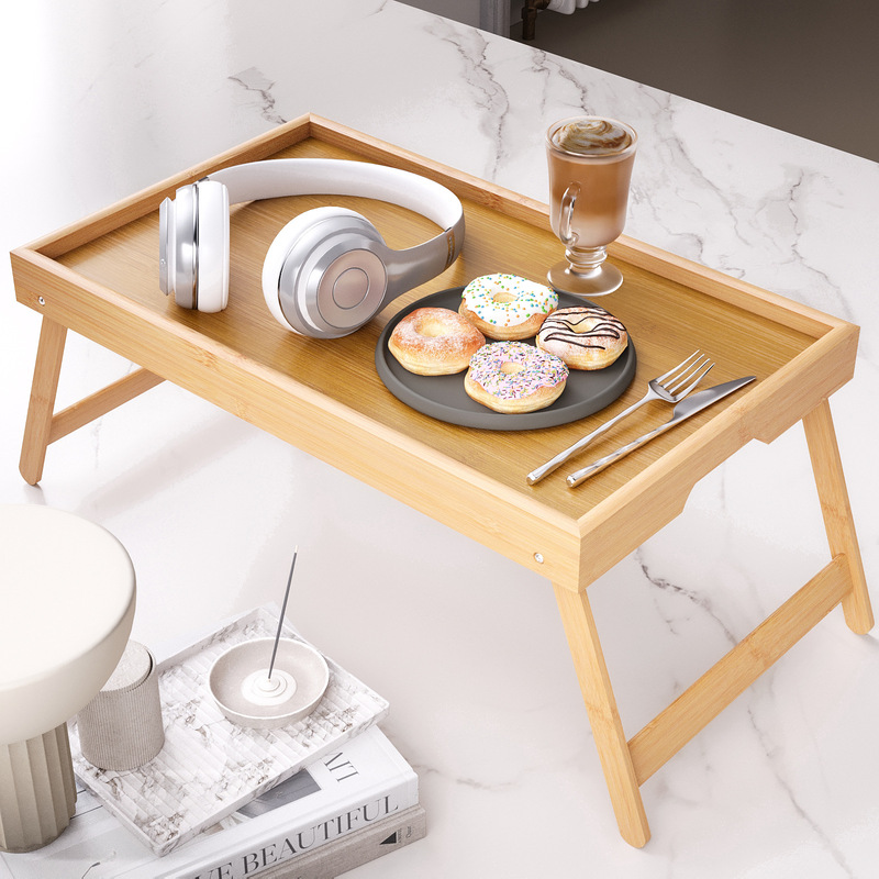 Folding Table Multifunctional Home Living Supplies Bedroom Bed Bamboo Tray Bamboo Manufacturers Lazy Computer Dinner Plate Table