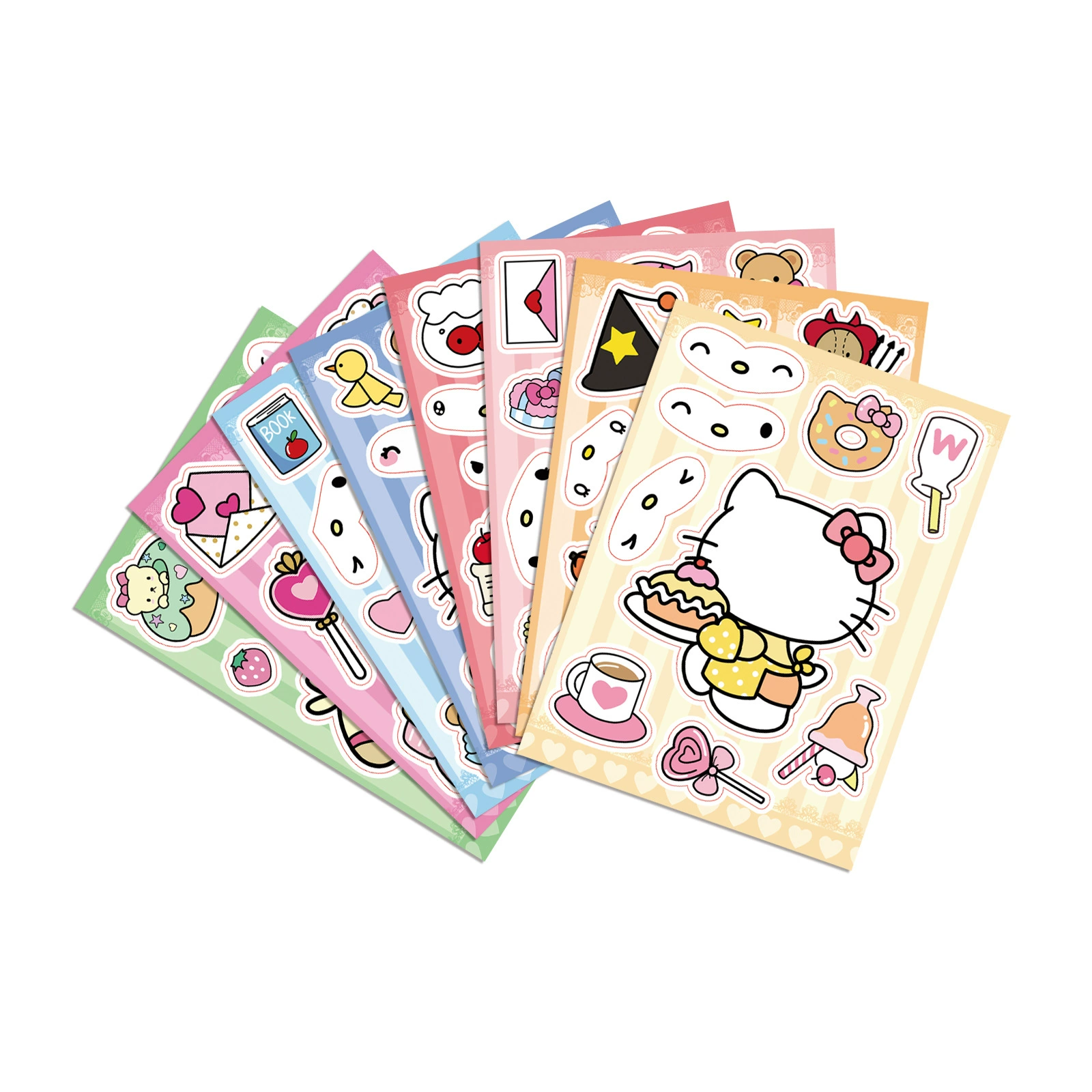 Hello Kitty, санрио, головоломка, интерактивная наклейка, для детей и родителей