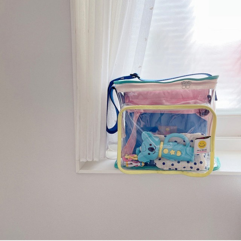 Korean ins Swimming Shoulder Bag Transparent Waterproof Beach Bag Outdoor Snack Toy Storage Bag Holiday Handbag