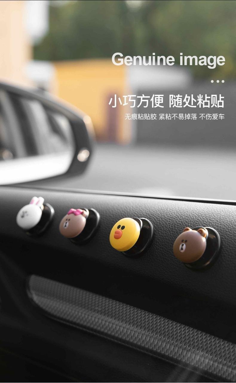 Brown Bear Car Interior Adhesive Hook for Seat Back, Creative Car Interior Hook, Passenger Seat Decoration Car Accessory