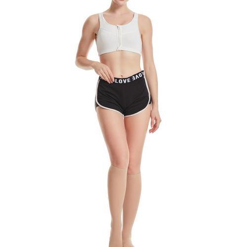 Cross-border second-level elastic socks, mid-calf open-toe knitted breathable calf compression socks, gradient compression mid-calf socks