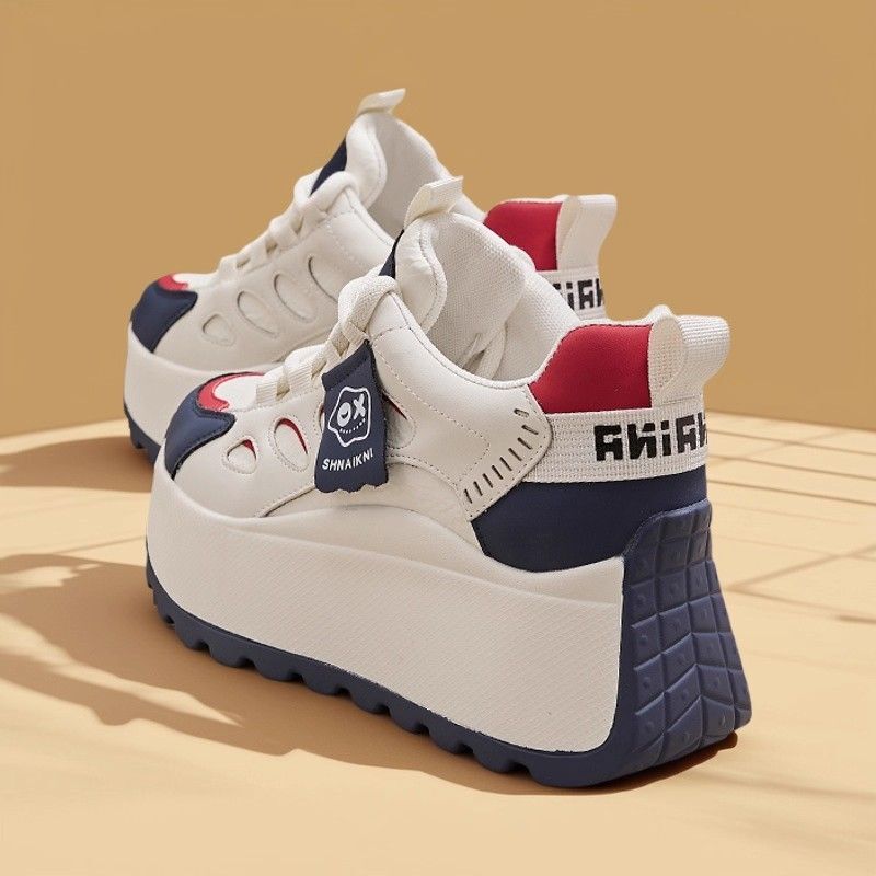 Leather White Sneakers for Women 2025 Autumn New Style Color-Blocking Platform Height-Increasing Sports Casual Shoes Thick-Soled Sneakers for Women Leather White Sneakers for Women 2025 Autumn New Style Color-Blocking Platform Height-Increasing Sports Casual Shoes Thick-Soled Sneakers for Women