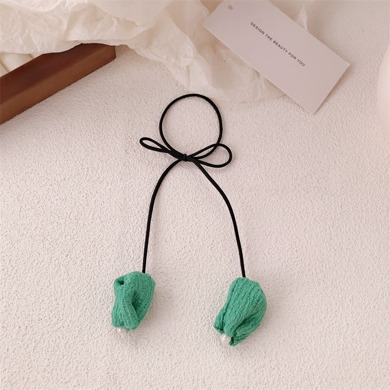 Dulces tulipanes anillo de cabello coreano simple temperamento de arco de correa de goma correa de cabello inins