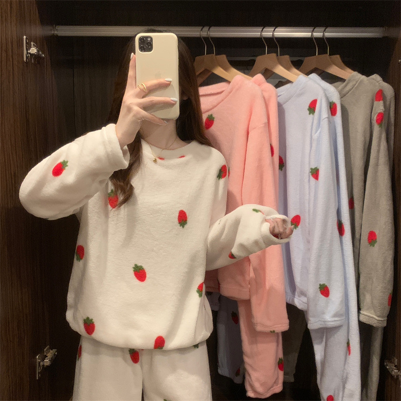Coral velvet winter pijama