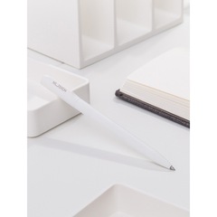 得力紐賽旋轉中性筆ins冷淡風創意中性筆黑色0.5簡約簽字筆金屬重