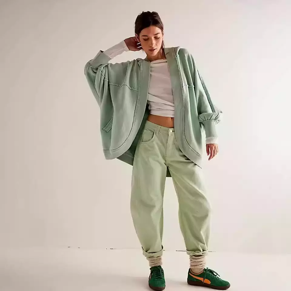 美式复古卫衣女冬款休闲外套运动连帽衫开衫高级感2025跨境亚马逊