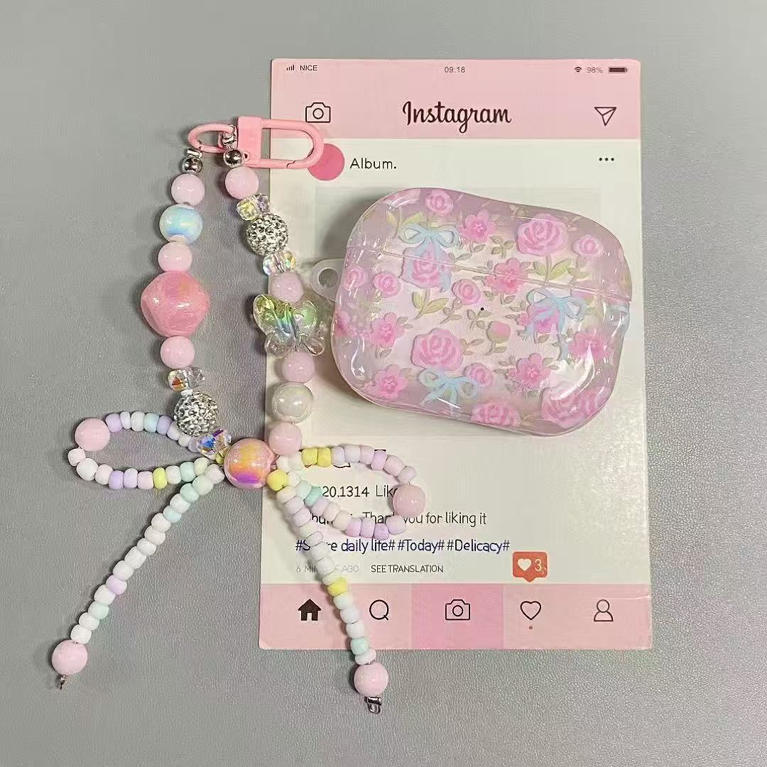 Rose rosa para Apple AirPods4 Bluetooth auriculares inalámbricos cubierta 1 / 2 / 3 generación pro2