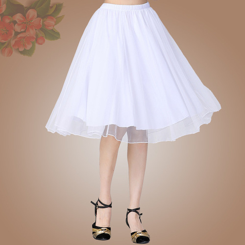 Square dance clothing new summer short-sleeve cotton dance attire team performance net skirt sports fitness dress skirt