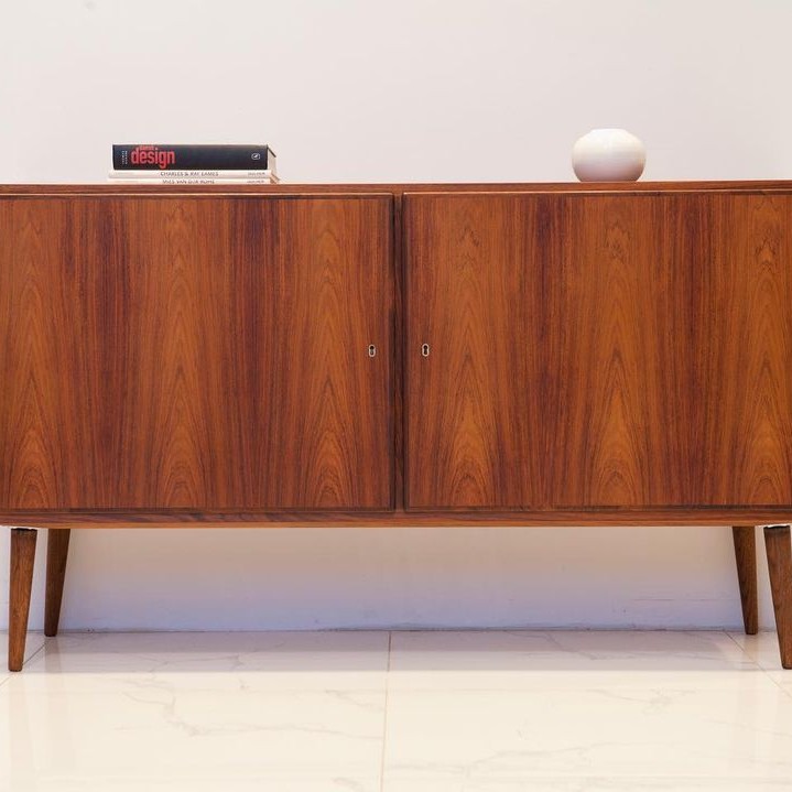 Second-Hand Furniture Sideboard Scandinavian Solid Wood Mcm Retro Style Danish Boxwood Storage Cabinet Solid Wood