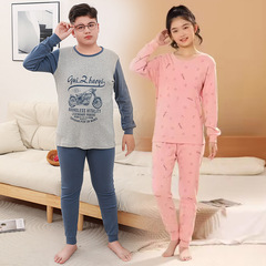 太った子供の秋の服の秋のズボンの男性は太って、純綿のゆったりしているスーツの女の子の保温の下着の子供の綿のセーターのパジャマをプラスします。