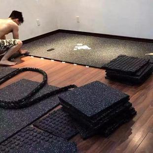 Gym rubber floor mat power zone skipping rope silencer shock absorption buffer floor glue household dumbbell barbell splicing floor tile