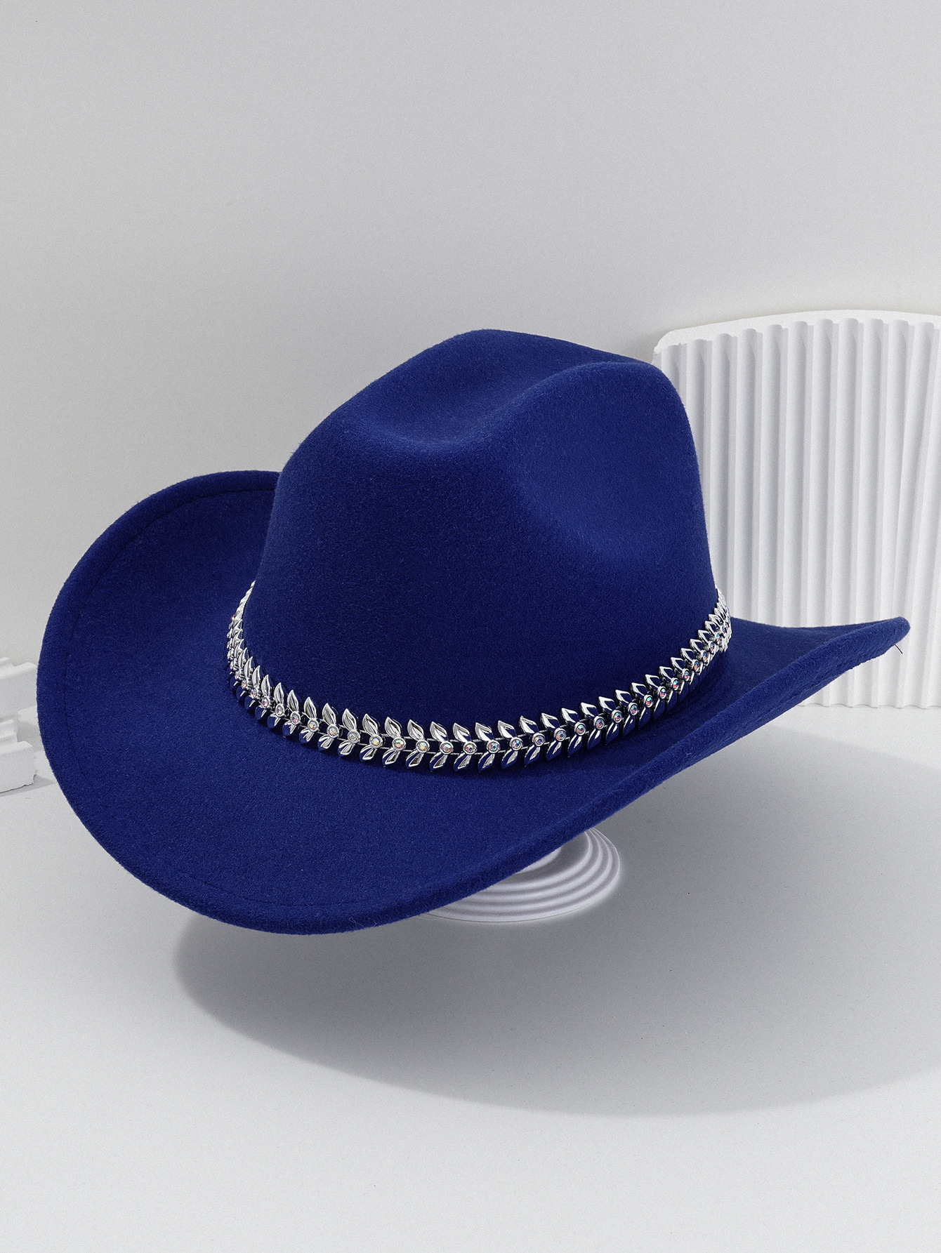 Panama cowboyhatt med 3d-löv rhinestone bälte för fest_voghion.com