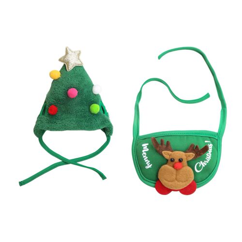 Cross-border Christmas pet hats, cat clothes, winter supplies, wholesale dog bibs, saliva towels