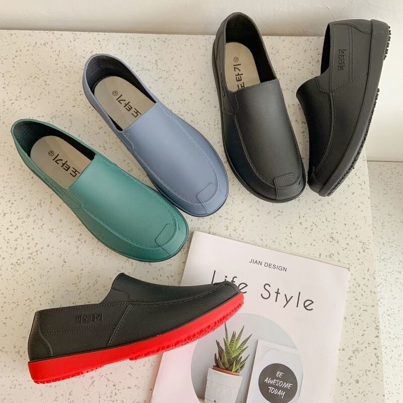 Low-Cut Rain Boots, Direct Supply of Fashionable Men's Rain Boots, Farm Work Water Shoes, Short-Cut Car Washing and Fishing Non-Slip Waterproof Rubber Shoes, Korea