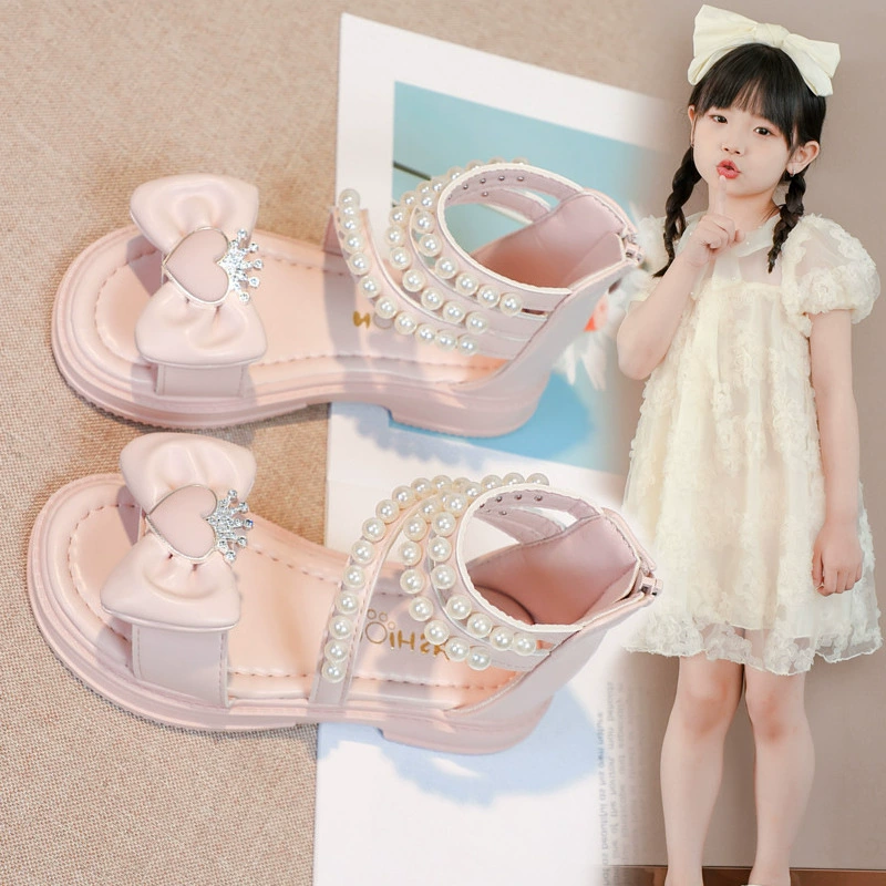 Обувь для девочек Принцесса сандалии лето 2025 новый мода нескользящая мягкая подошва для девочек