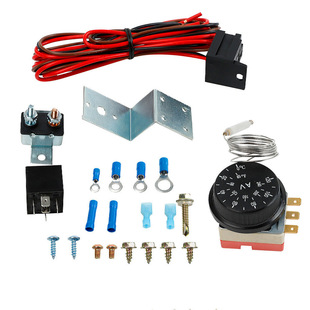 Adjustable electric 12V Radiator fan heat dissipation control relay wire kit 60A car wiring harness