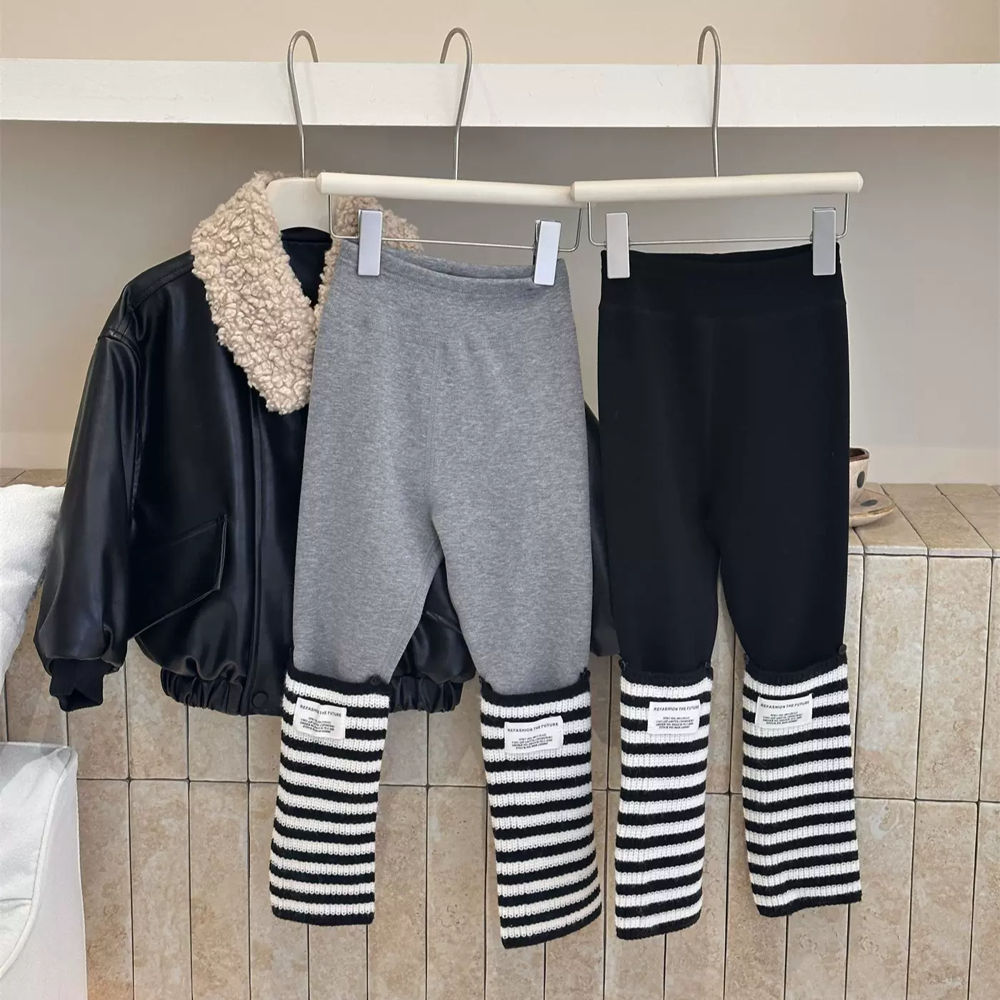 花与寻童装女童打底裤2025冬季新款韩系加绒加厚打底袜+套袜外穿