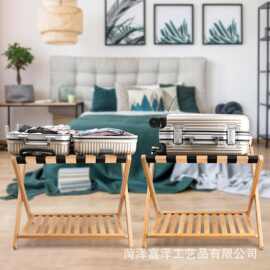竹制折叠收纳架置物架家用双层行李架便携多功能野餐折叠收纳架