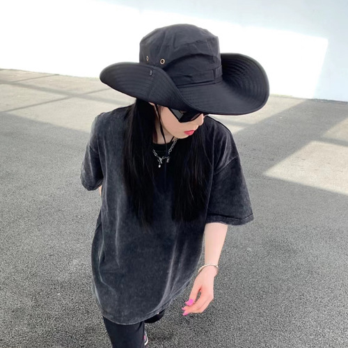 Wide-brimmed quick-drying outdoor hiking camping fisherman's hat for women summer sun protection shade fishing travel sun hat for men trendy
