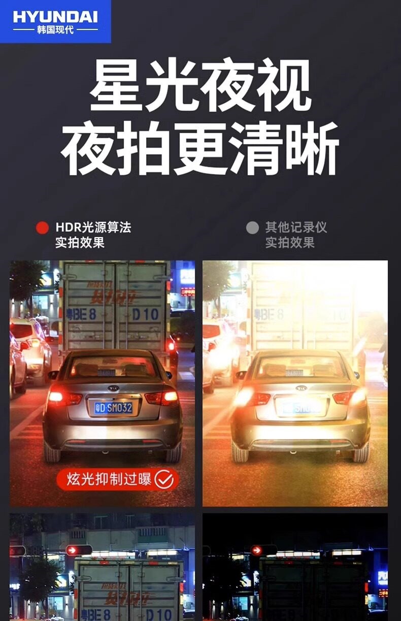 Suitable for modern full-screen dashcam 2026 new model, no wiring required, dual front and rear camera with streaming video