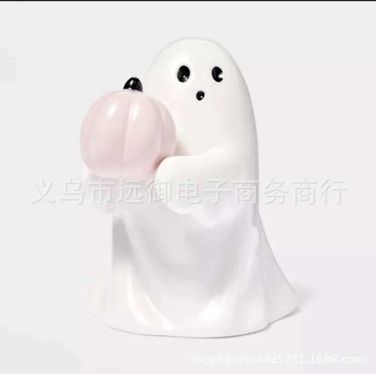[跨境新品万圣节可爱白幽灵派对装饰庭院摆件书房装饰工艺品小摆件]