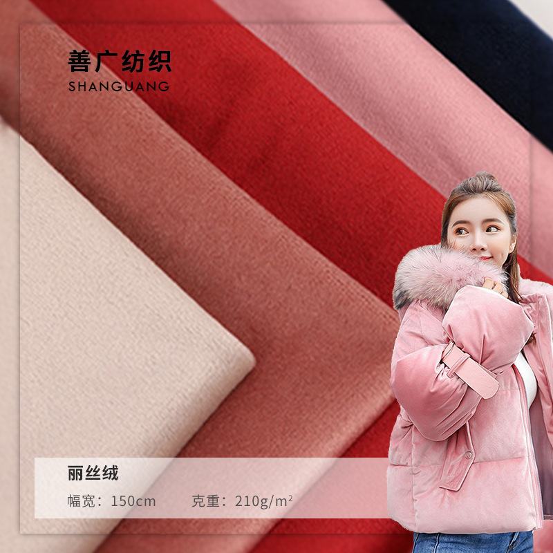 荷兰绒丽丝绒绒布现货 180g经编针织面料 休闲服靠垫抱枕沙发布料