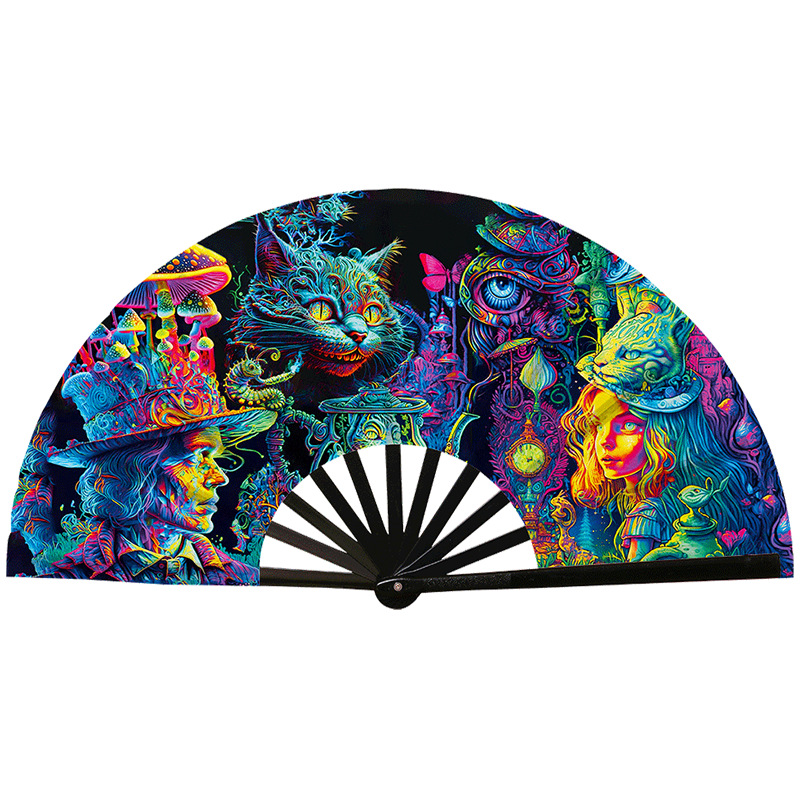 Abanico Plegable de Kung Fu de Plástico, Colorido, para Conciertos y Fiestas