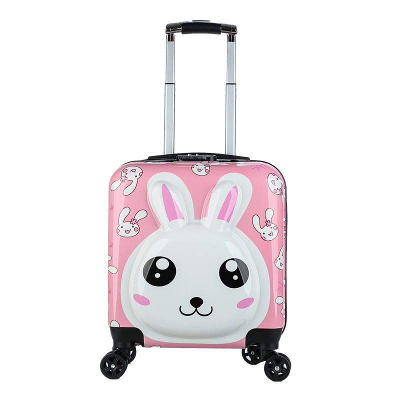 18 pulgadas carro de los niños caso logotipo imprimible equipaje universal rueda de dibujos animados lindo maleta en stock fábrica al por mayor