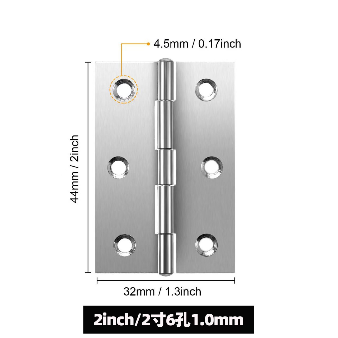 Bisagra pequeña de acero inoxidable, bisagra, caja de madera para equipaje de 1,5 pulgadas, 2 pulgadas, 3 pulgadas, bisagra plana, conector para joyero