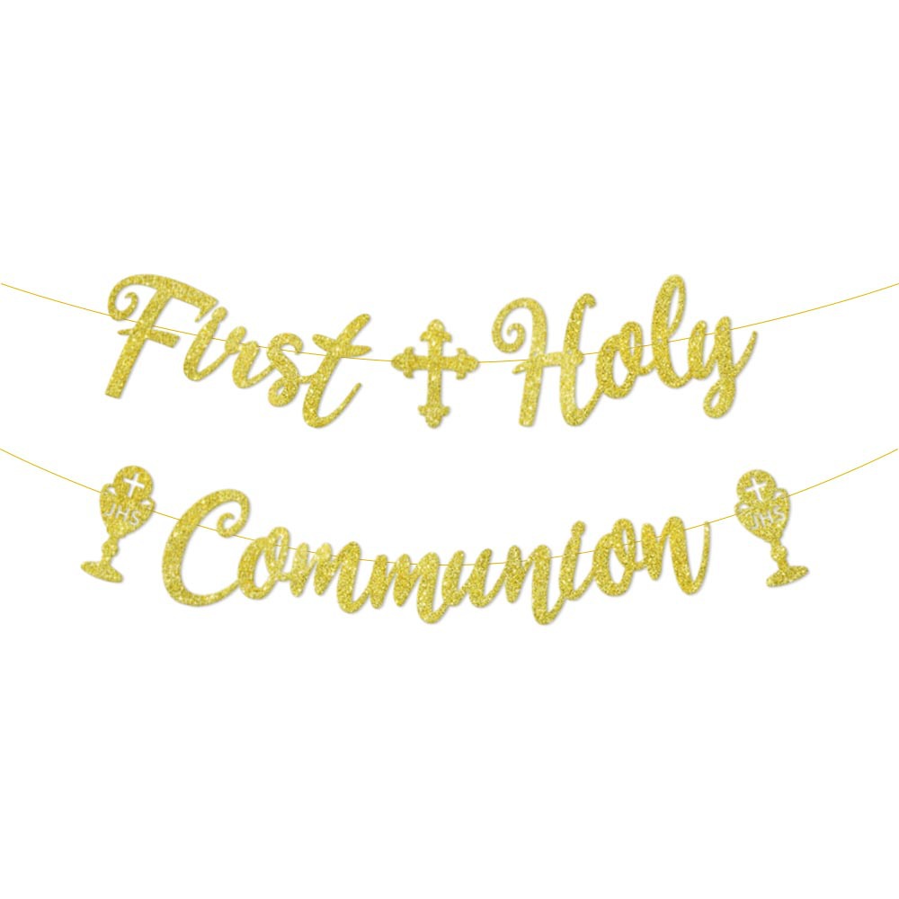 Primera comunión alemana comunión tema Fiesta banner cumpleaños decoración de la boda bandera de la torta insertar