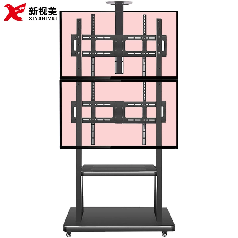 Универсальный многоэкранный Кронштейн для телевизора с двумя экранами Напольная тележка Подвижный выставочный зал Клуб Конференц-зал Стойка для телевизора