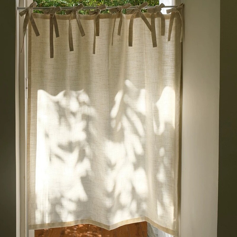 Hegaly Lace-Up Linen Door Curtain Light Beige Half Curtain Partition Curtain Window Curtain Simple Japanese Nordic Style Hegaly Lace-Up Linen Door Curtain Light Beige Half Curtain Partition Curtain Window Curtain Simple Japanese Nordic Style