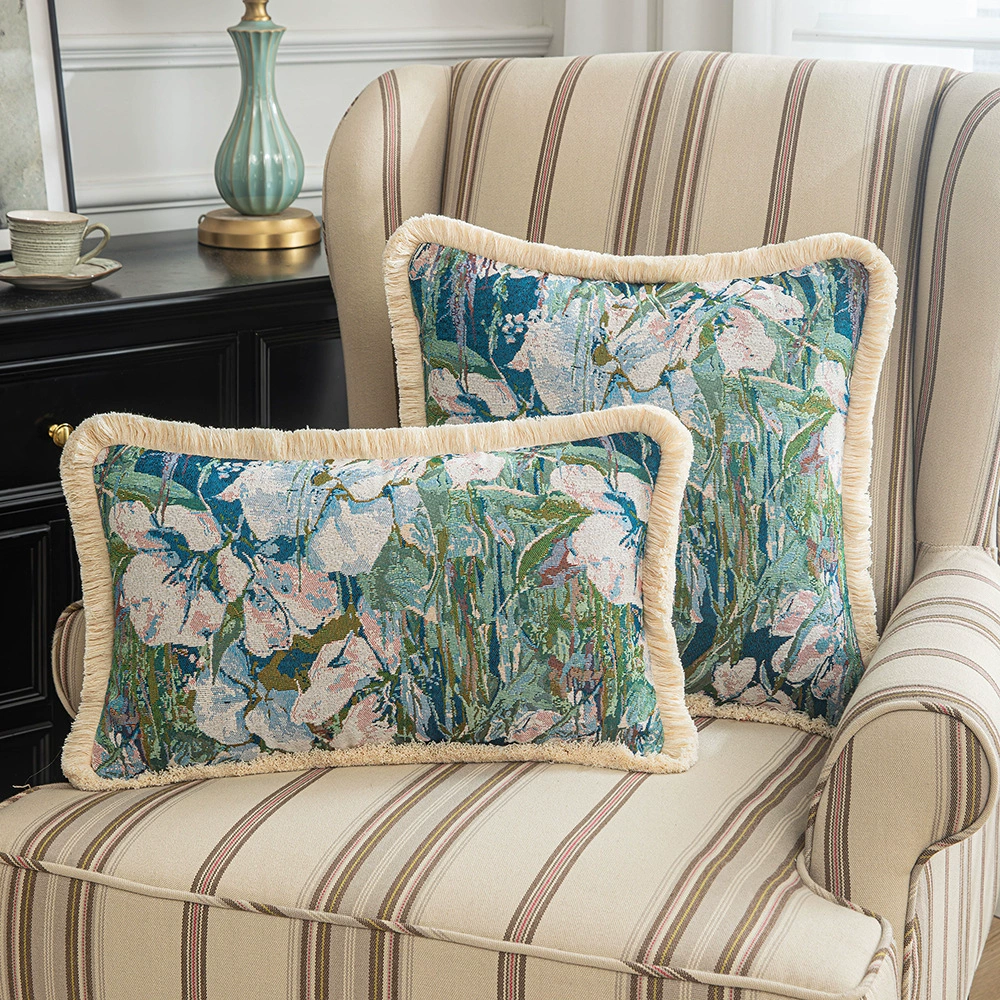 Decorative retro pillow / cushion, floral & patterned designs, sizes 30×50 cm and 45×45 cm