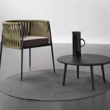 Silla de mimbre impermeable y solar al aire libre, mesa y silla al aire libre, patio, jardín, balcón al aire libre, mesa y silla de ratán de ocio, muebles combinados