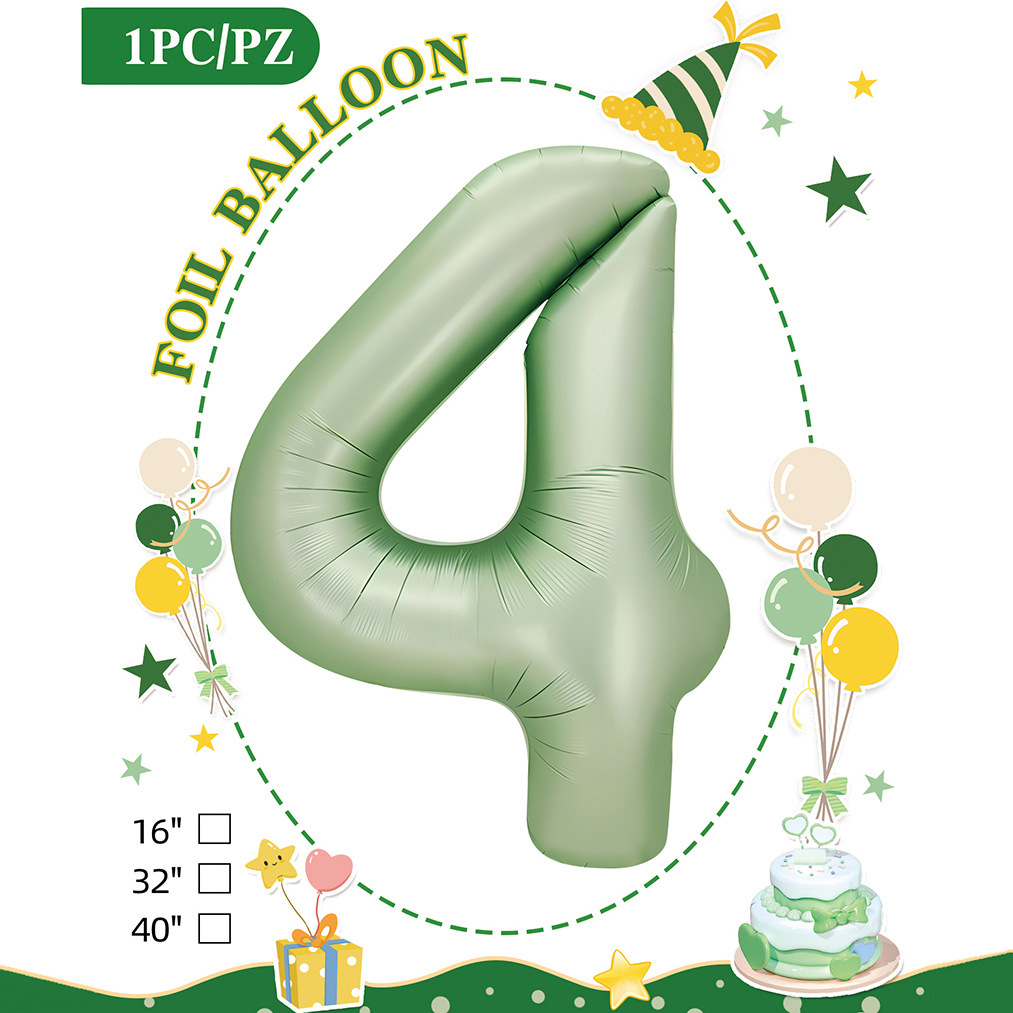 Embalaje de tarjeta de papel independiente digital de cumpleaños impreso en blanco de 32 pulgadas, decoración de fiesta de la versión estadounidense, película de aluminio, decoración de globos de papel de aluminio