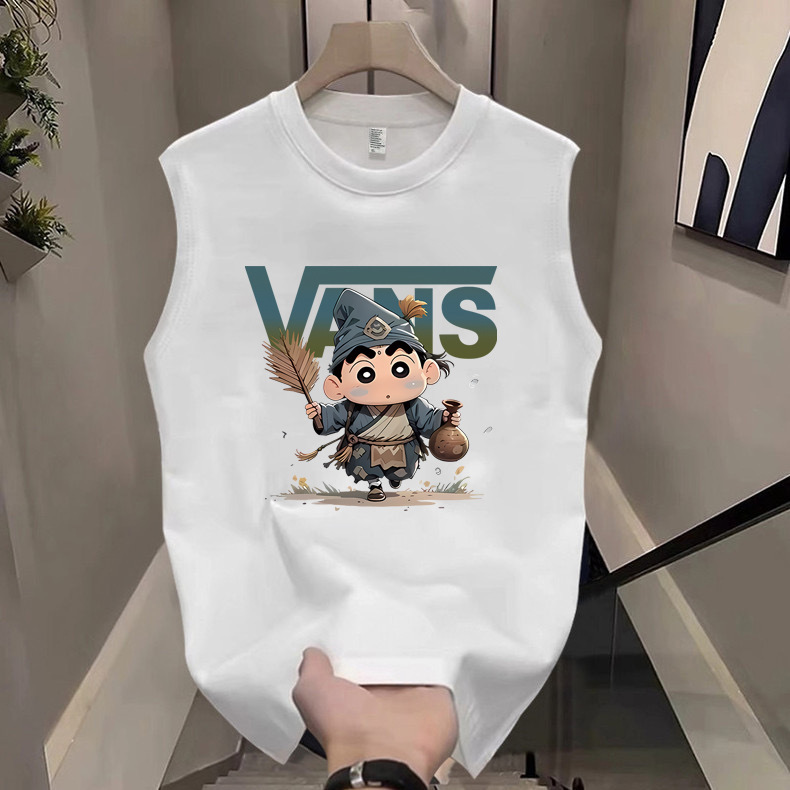 100% Pure Cotton Sports Sleeveless T-Shirt Vest Men's Summer Trendy Niche High Street American Loose Versatile Top 100% Pure Cotton Sports Sleeveless T-Shirt Vest Men's Summer Trendy Niche High Street American Loose Versatile Top