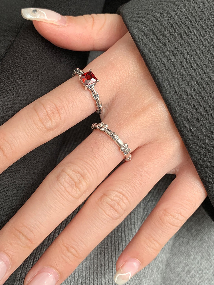 Retro Flower Copper Open Ring 1 Piece