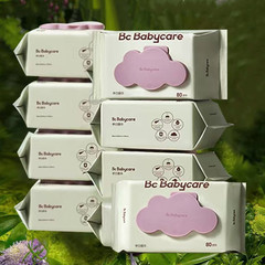 Baby Care Purple Lid Wet Wipes 80 Sheets * 4 Packs Thick Baby Cleansing Wet Wipes Infant Wet Wipes Wholesale Agent