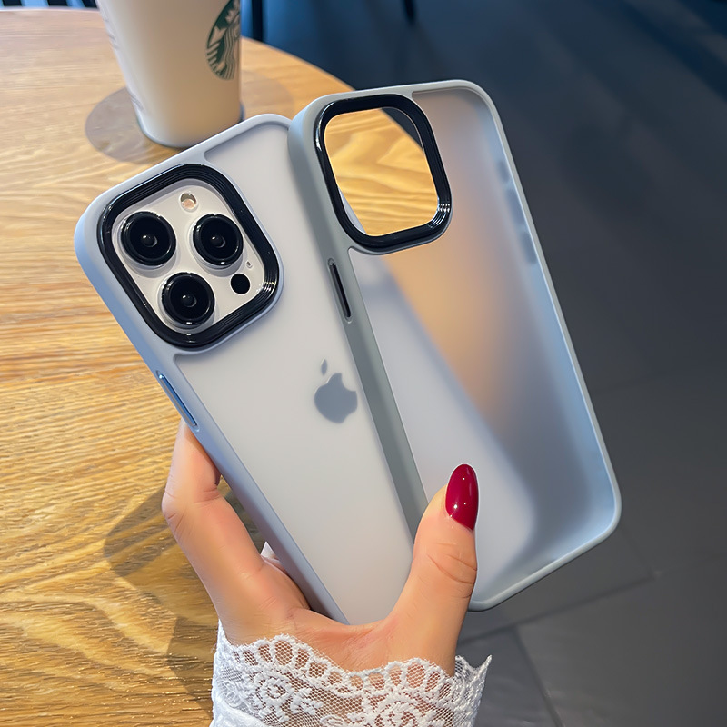 Apple 17用肌触りの良いスマホケース、つや消し半透明iPhone16指紋防止15ProMax保護ケースXr|undefined