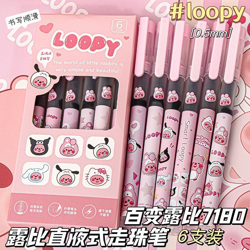 Bolígrafo con lazo recto Kapibala de alto valor y lindo, premio de papelería para estudiantes, bolígrafo de góner negro de secado rápido, bolígrafo de agua