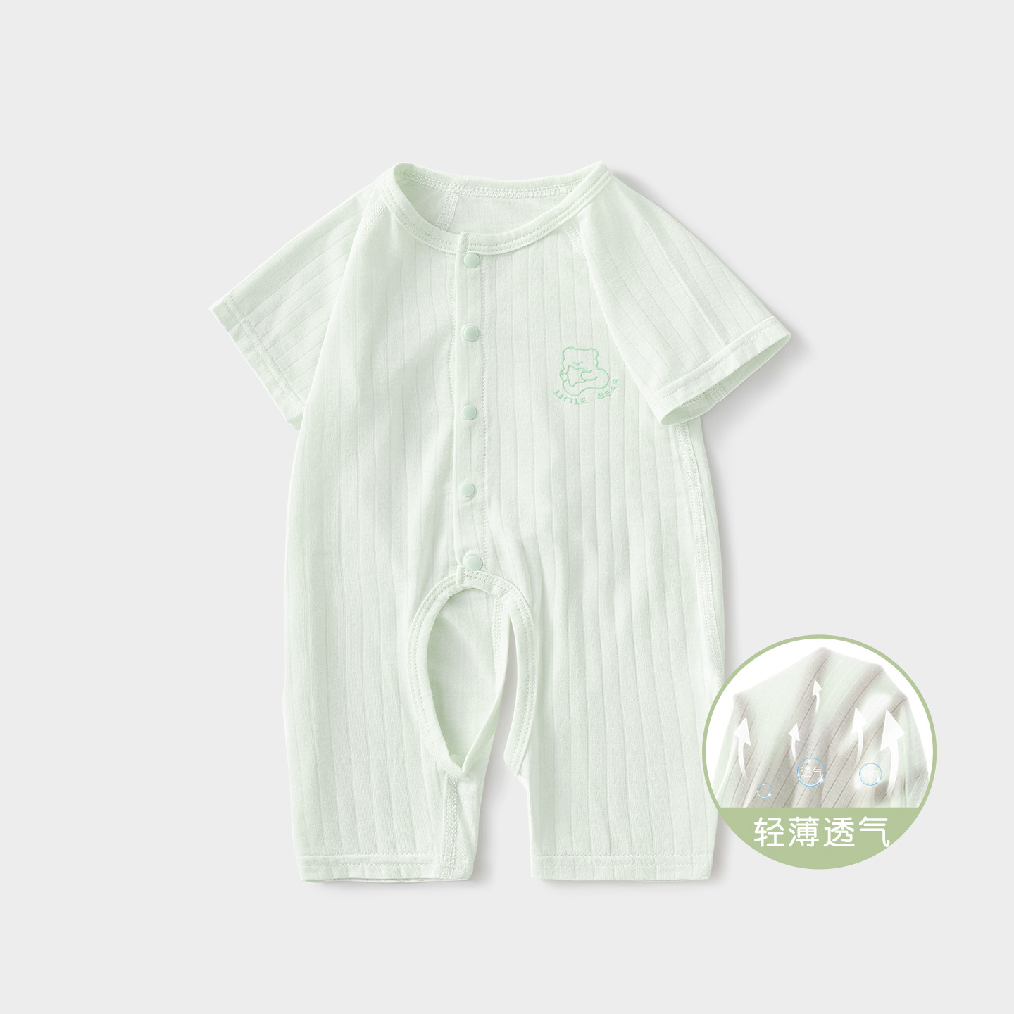 Unisomas de verano para bebés mangas cortas delgadas transpirables pijamas de entrepierna abierta ropa de verano bebé