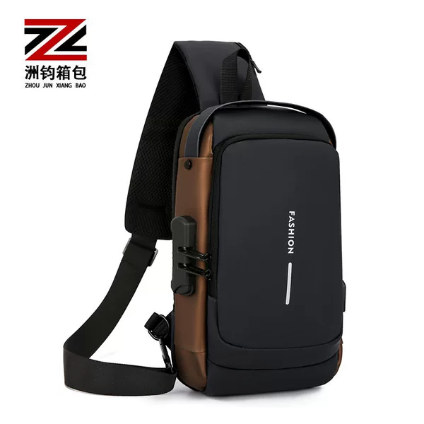 Cross-Border Men's chest bag multifunctional password lock motorcycle bag waterproof anti-theft men's messenger bag business shoulder bag