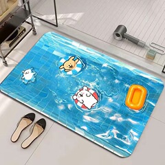 浴室フロアマット 3D 立体吸収性珪藻泥漫画子犬フロアマット滑り止め、汚れ防止、お手入れが簡単なトイレフロアマット