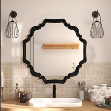 0A法式复古浴室镜黑色复古梳妆镜欧式洗手间智能除雾镜子壁挂装饰