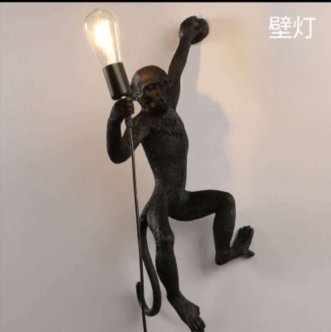 Personalidad creativa industrial viento mono lámpara restaurante habitación de niños tienda de ropa ventana mono lámpara de pared lámpara de escritorio