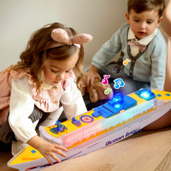 Electric toy boat large 49CM simulation light music universal children's cruise ship plastic model street stall supply
